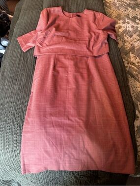 Ann Taylor Rose-Pink Layered Midi Dress